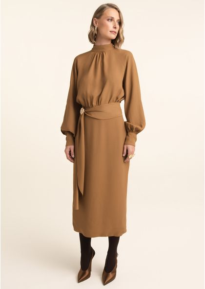 Vestido-Midi-em-Alfaiataria-com-Saia-Justa-Clarisse-MARROM-015-05547-PP