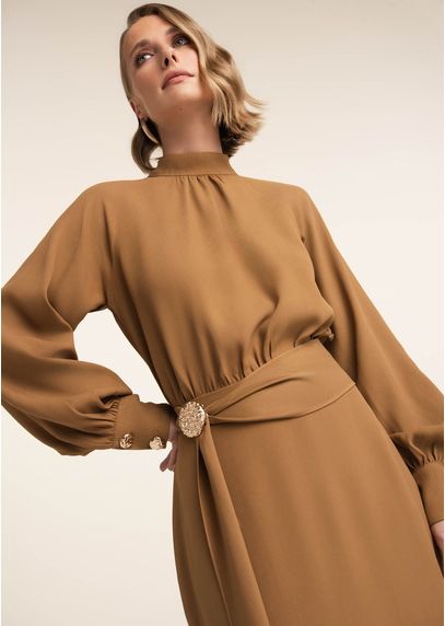 Vestido-Midi-em-Alfaiataria-com-Saia-Justa-Clarisse-MARROM-015-05547-PP