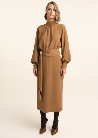 Vestido-Midi-em-Alfaiataria-com-Saia-Justa-Clarisse-MARROM-015-05547-PP