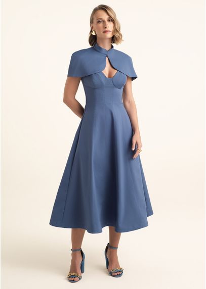 Vestido-Midi-em-Sarja-Estruturada-Evase-com-Capa-Erminia-AZUL-009-05545-PP