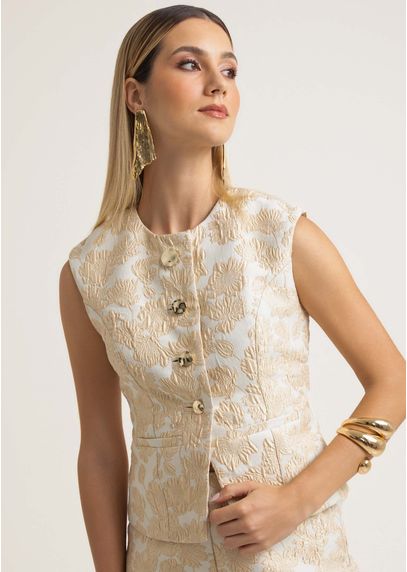 Colete-em-Jacquard-Estruturado-com-Botoes-Dourados-Kimmy-DOURADO-029-05479-PP