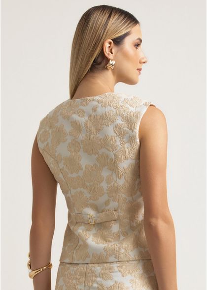Colete-em-Jacquard-Estruturado-com-Botoes-Dourados-Kimmy-DOURADO-029-05479-PP