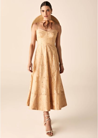 Vestido-Maximidi-em-Organza-Bordada-com-Decote-Coracao-Odete-BEGE-003-05337-PP