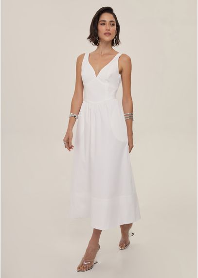 Vestido-Midi-Evase-em-Tricoline-com-Decote-em-V-Bolena-OFF-WHITE-008-05567-PP