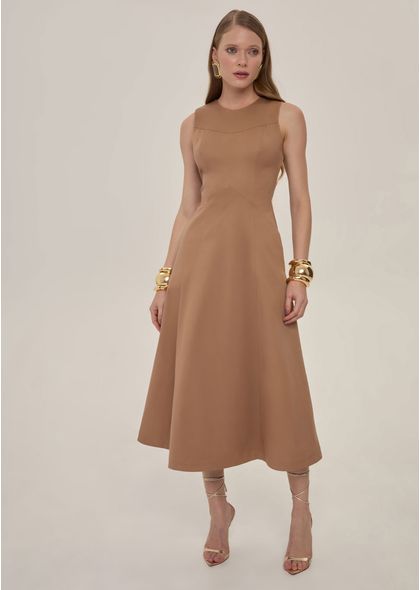 Vestido-Midi-em-Sarja-com-Recortes-Vidothy-MARROM-015-05582-PP