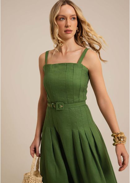 Vestido-Midi-Evase-em-Linho-com-Pregas-Clementina-VERDE-004-05453-PP