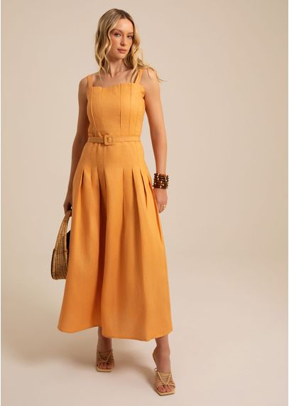 Vestido-Midi-Evase-em-Linho-com-Pregas-Clementina-LARANJA-011-05453-PP