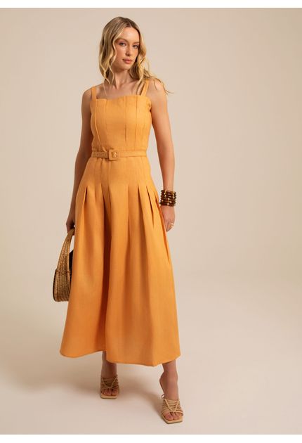 Vestido-Midi-Evase-em-Linho-com-Pregas-Clementina-LARANJA-011-05453-PP