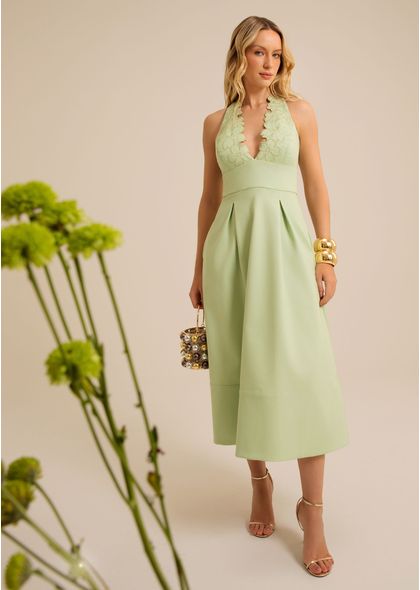 Vestido-Midi-em-Sarja-Estruturada-Frente-Unica-Cosmos-VERDE-004-05601-P