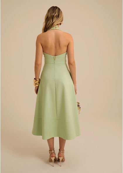 Vestido-Midi-em-Sarja-Estruturada-Frente-Unica-Cosmos-VERDE-004-05601-P