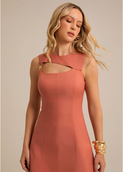Vestido-Curto-em-Sarja-Estruturada-com-e-Fivela-Lateral-Cosmos-LARANJA-011-05596-PP