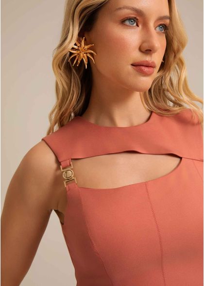 Vestido-Curto-em-Sarja-Estruturada-com-e-Fivela-Lateral-Cosmos-LARANJA-011-05596-PP